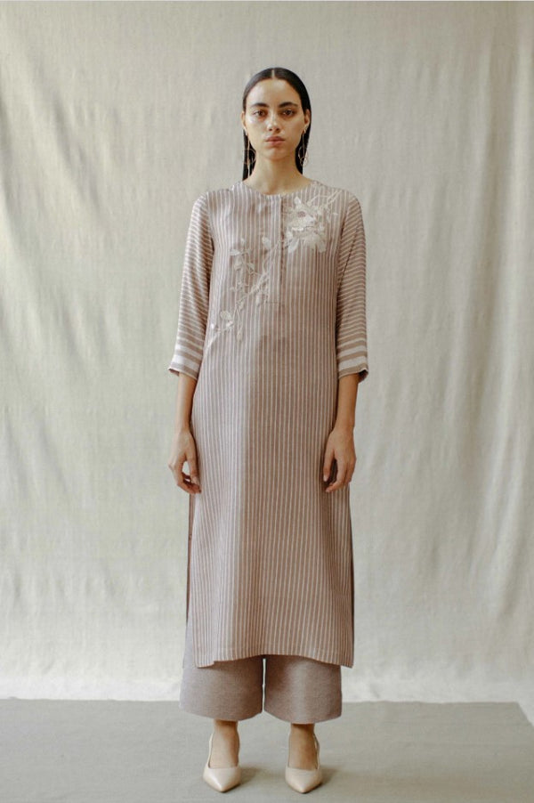 Mud Rose Striped Kurta Set