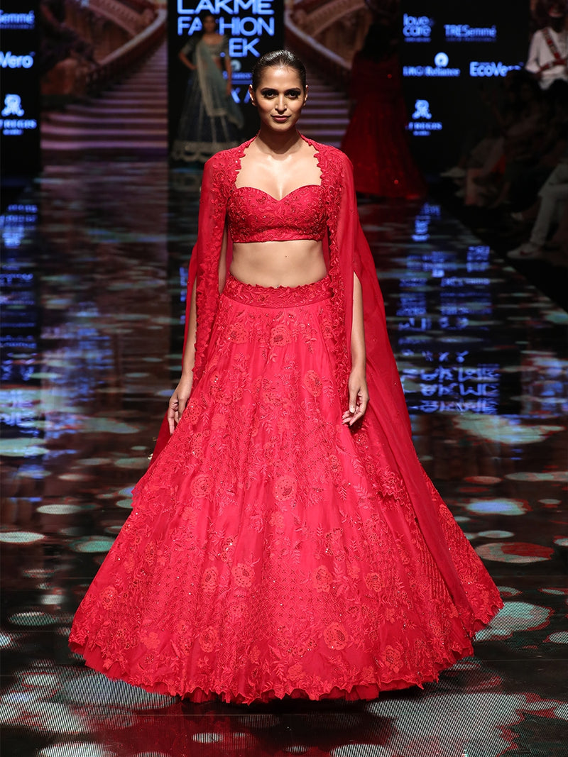 Cherry Red Lehenga