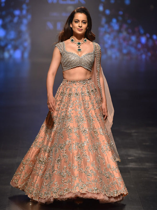 Cutwork Embroidered Lehenga With Blouse & Dupatta