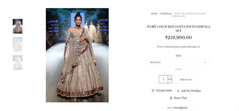 Ivory Coloured Gotta Patti Lehenga Set