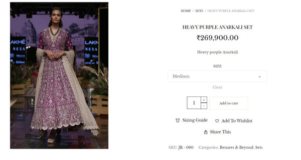 Heavy Purple Anarkali Set