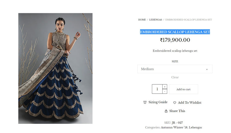 Embroidered Scallop Lehenga Set